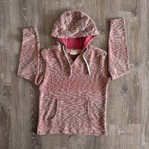Hang Ten Women’s Red/White Marled Knit Hoodie | Size Small